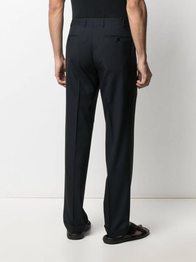 Canali Slim-fit pantalon Blauw