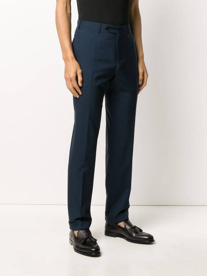 Canali Slim-fit pantalon Blauw