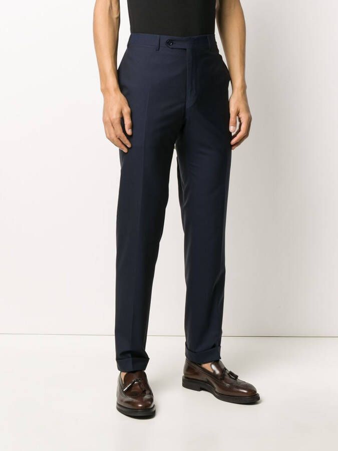 Canali Slim-fit pantalon Blauw