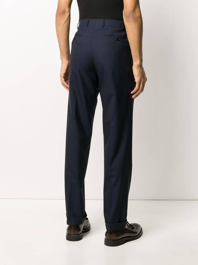 Canali Slim-fit pantalon Blauw