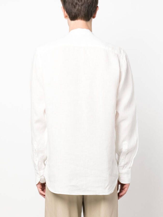 Canali Overhemd met opstaande kraag Wit