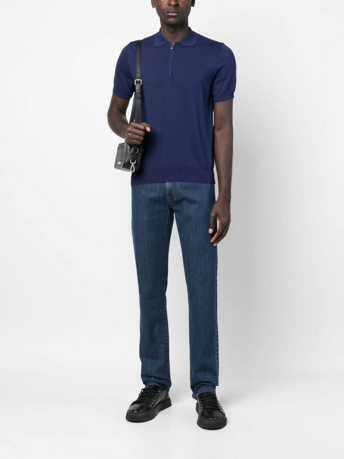 Canali Straight broek Blauw
