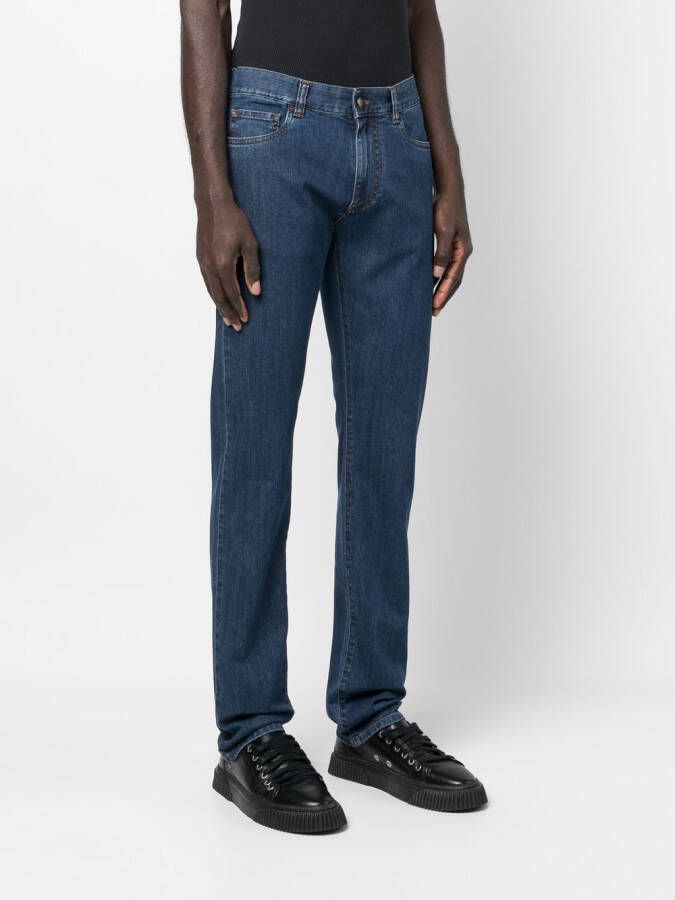 Canali Straight broek Blauw