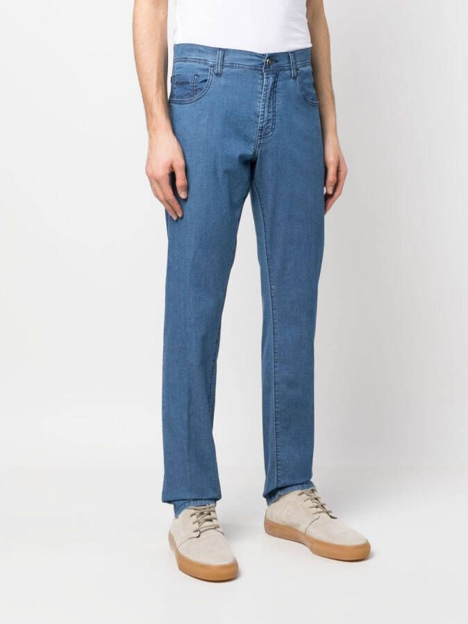 Canali Straight jeans Blauw