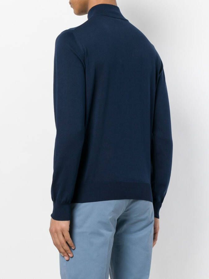 Canali sweater met rits Blauw
