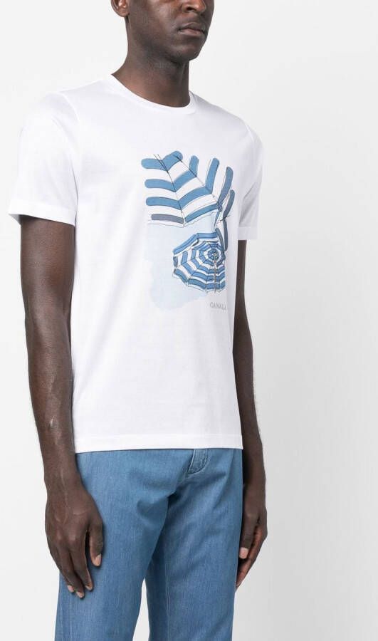 Canali T-shirt met print Wit