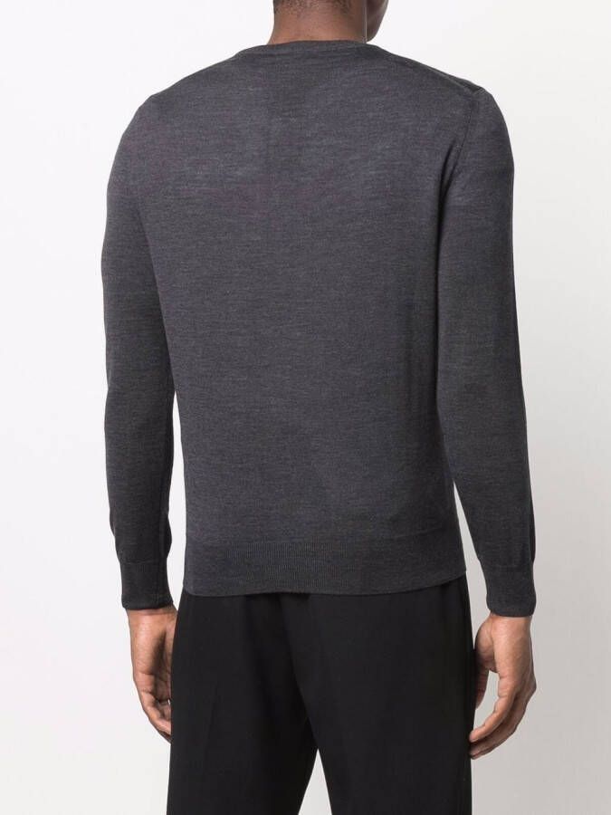 Canali Trui met V-hals Grijs
