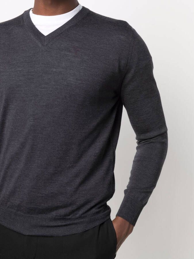 Canali Trui met V-hals Grijs