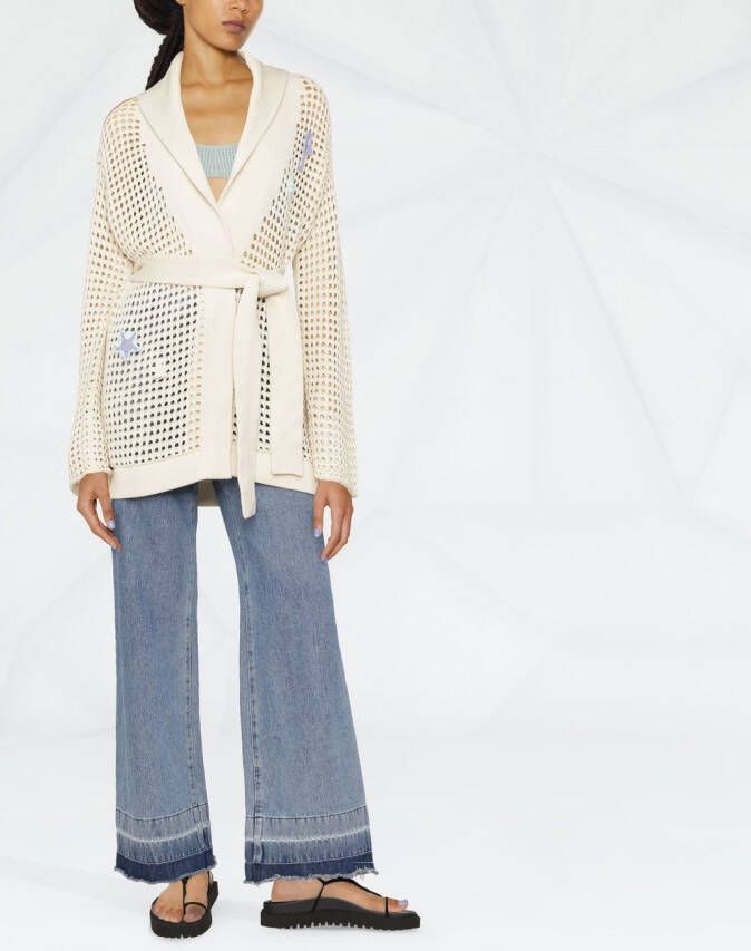 Canessa Opengebreid vest Beige