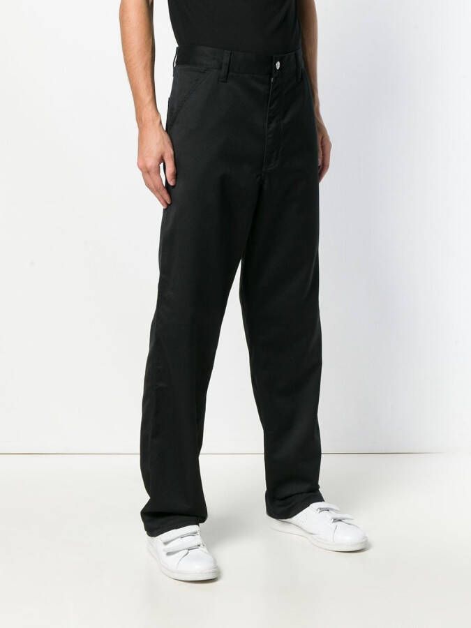 Carhartt WIP broek met wijde pijpen en logo patch Zwart