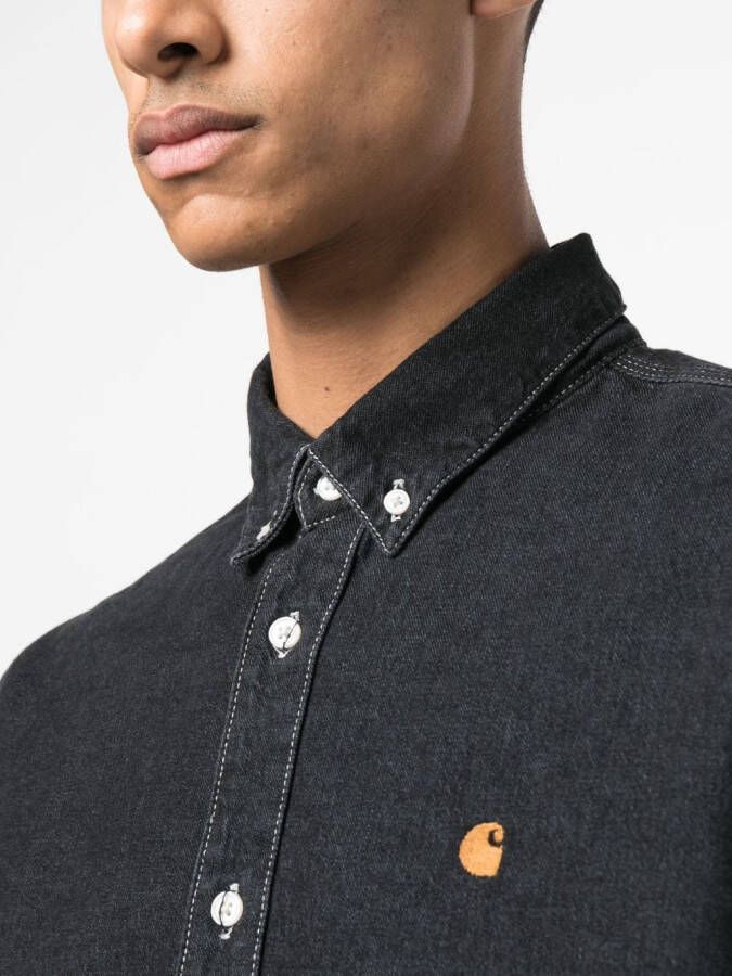 Carhartt WIP Overhemd met geborduurd logo Zwart