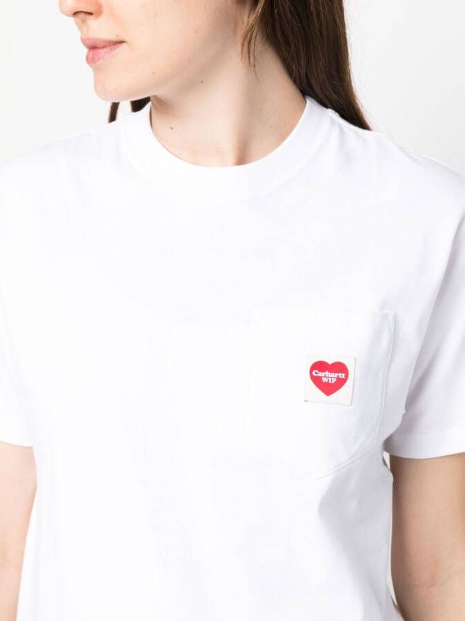 Carhartt WIP T-shirt met logopatch Wit