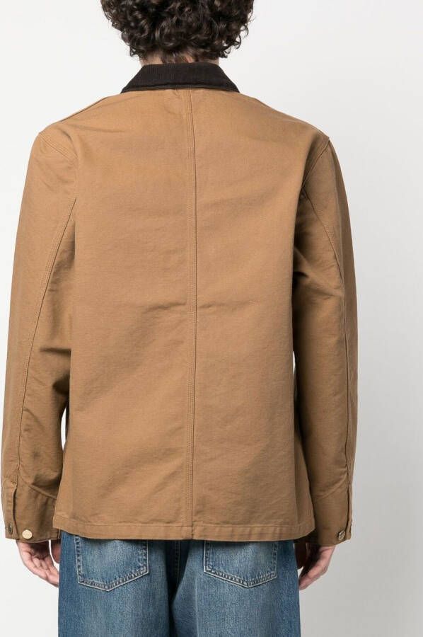 Carhartt WIP Mantel met enkele rij knopen Bruin