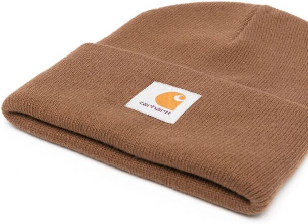 Carhartt WIP Muts met logopatch Bruin