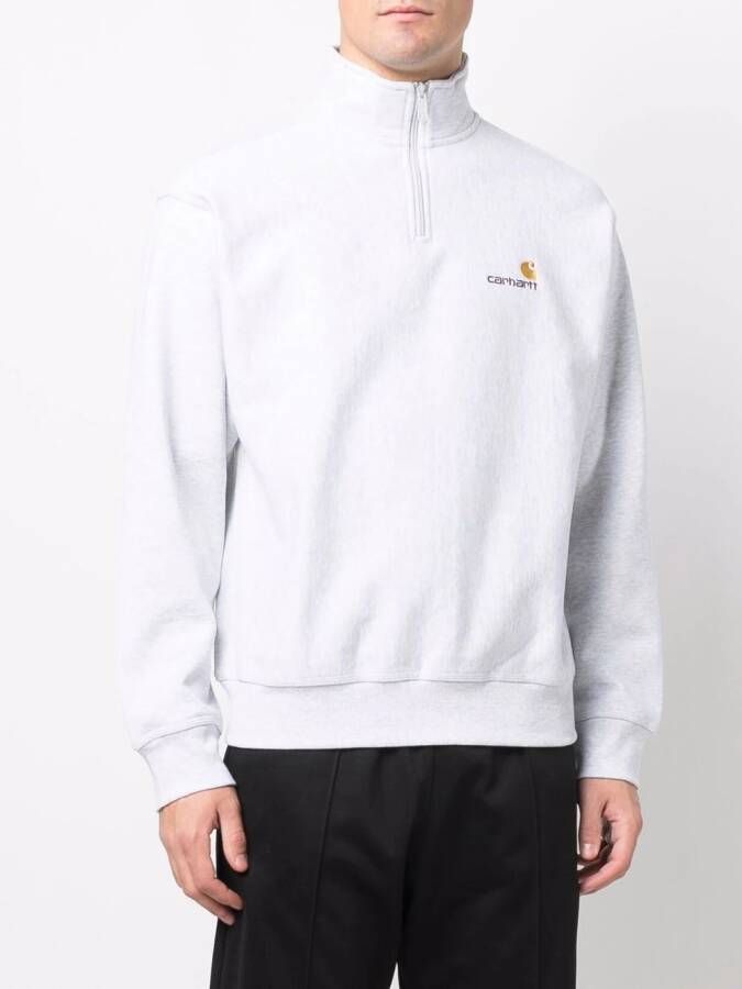 Carhartt WIP Sweater met halve rits Grijs