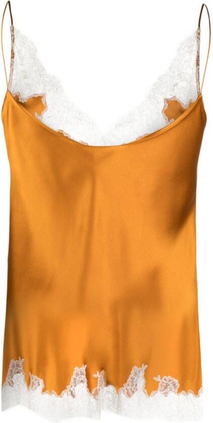 Carine Gilson Hemd met kant Oranje