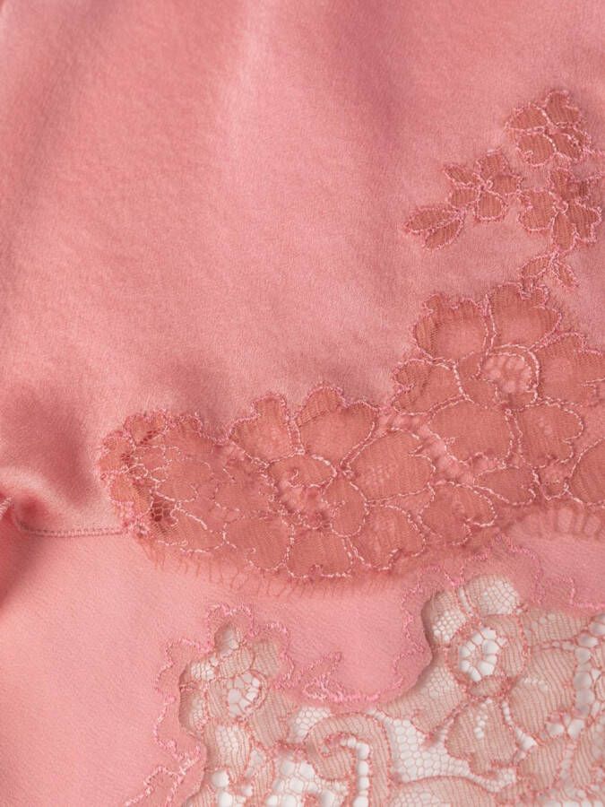 Carine Gilson Shorts met afwerking van kant Roze
