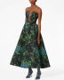 Carolina Herrera Avondjurk met bloemenprint Zwart - Thumbnail 2