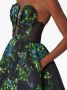 Carolina Herrera Avondjurk met bloemenprint Zwart - Thumbnail 4