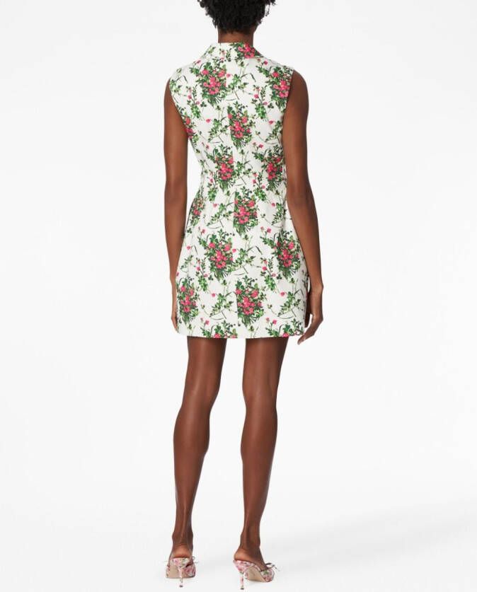 Carolina Herrera Jurk met gekerfde revers Wit