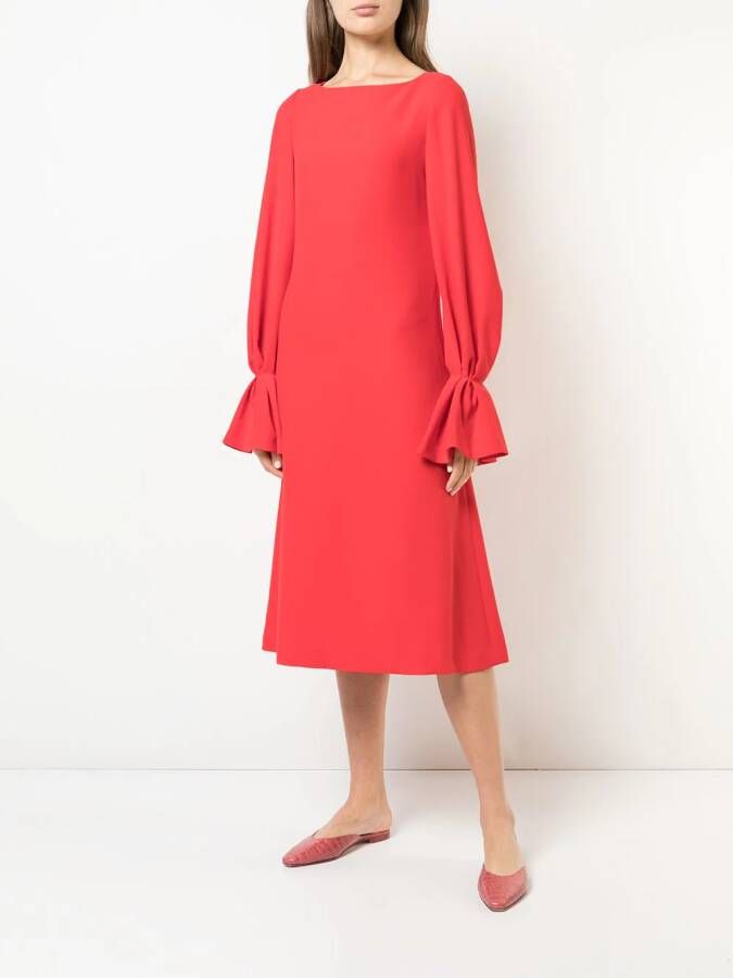 Carolina Herrera long-sleeved loose dress Rood