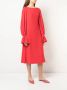 Carolina Herrera long-sleeved loose dress Rood - Thumbnail 3