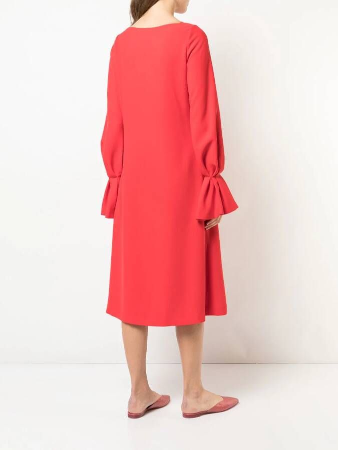 Carolina Herrera long-sleeved loose dress Rood
