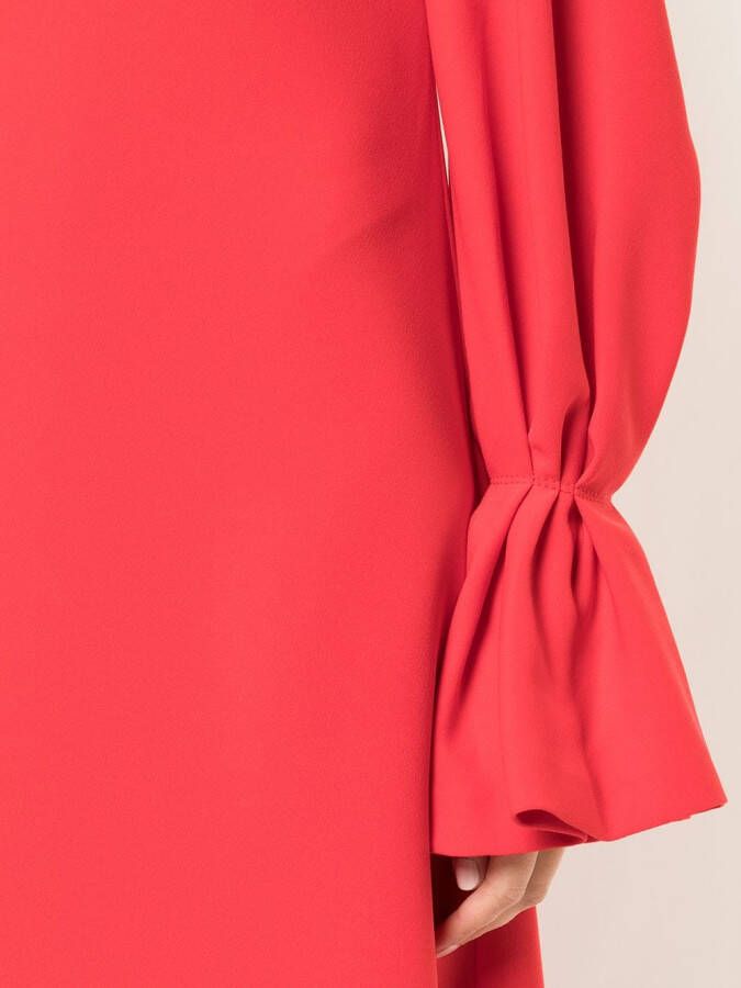 Carolina Herrera long-sleeved loose dress Rood
