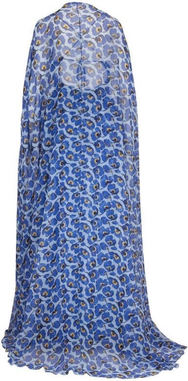 Carolina Herrera Maxi-jurk met bloemenprint Blauw