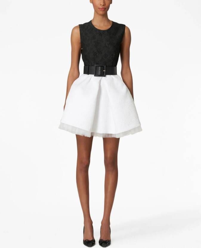 Carolina Herrera Midi-jurk met jacquard Zwart
