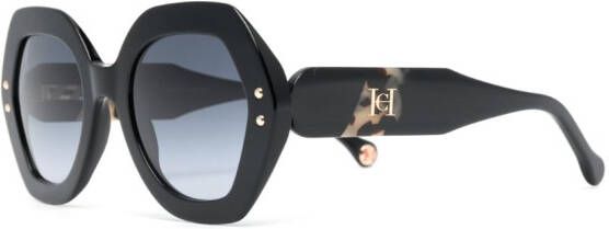 Carolina Herrera Zonnebril met geometrisch montuur Zwart