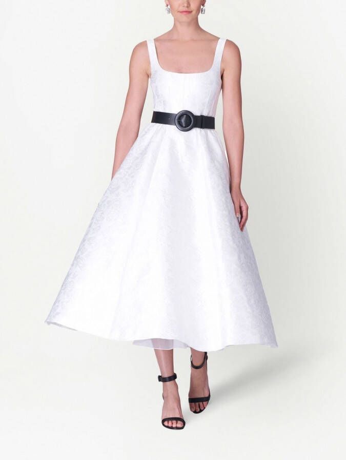 Carolina Herrera Midi-jurk met jacquard Wit