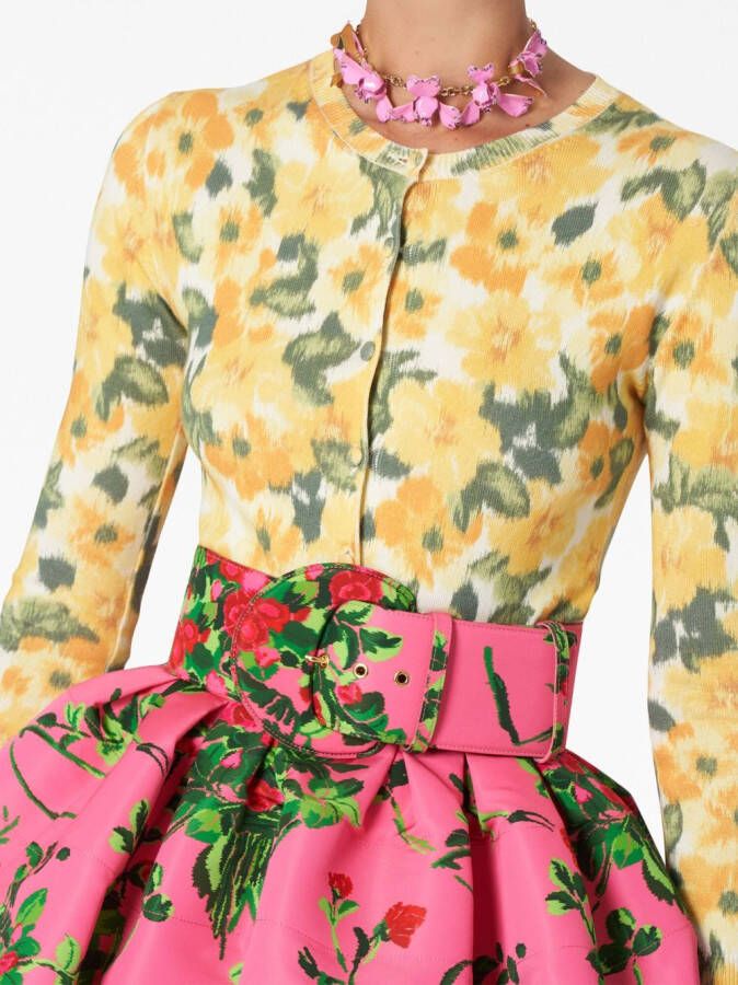 Carolina Herrera Vest met bloemenprint Geel