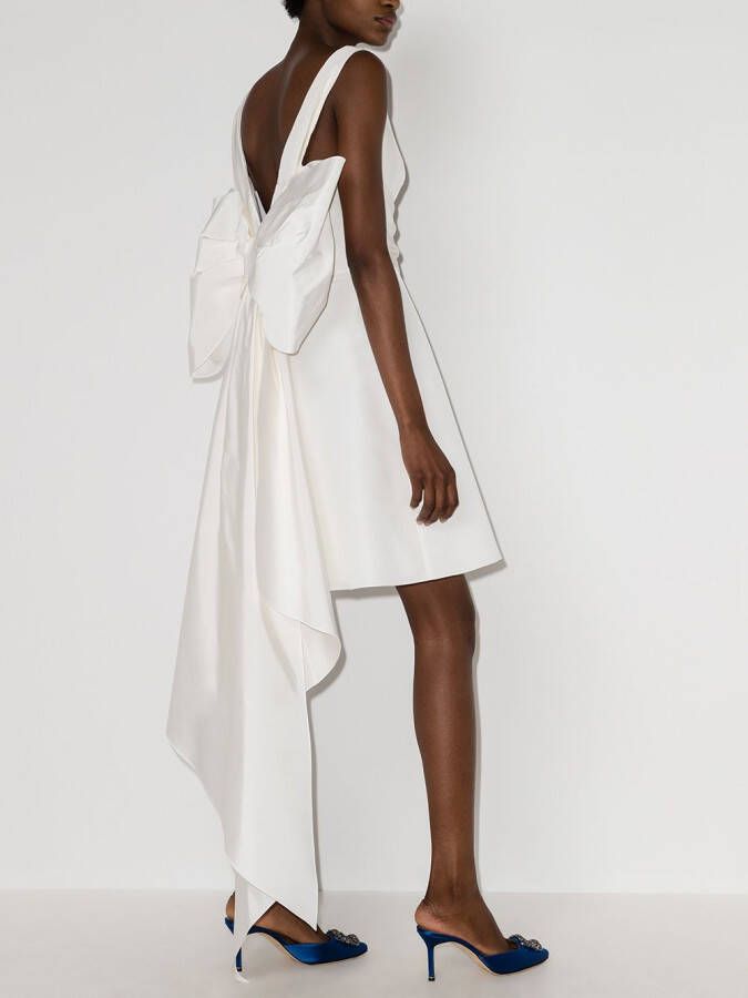 Carolina Herrera Zijden mini-jurk Wit