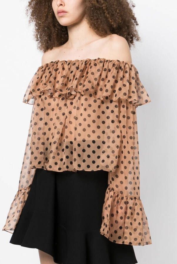 Caroline Constas Blouse met stippen Bruin