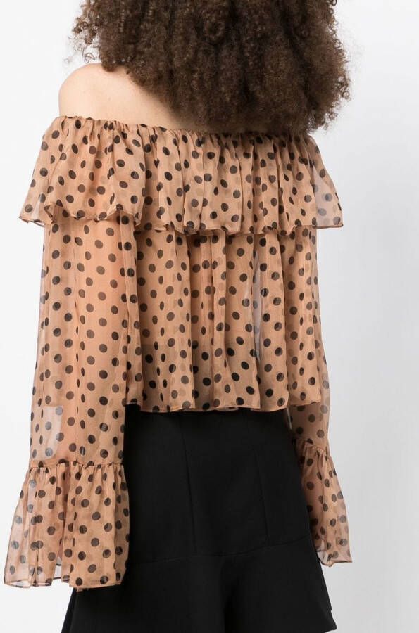 Caroline Constas Blouse met stippen Bruin