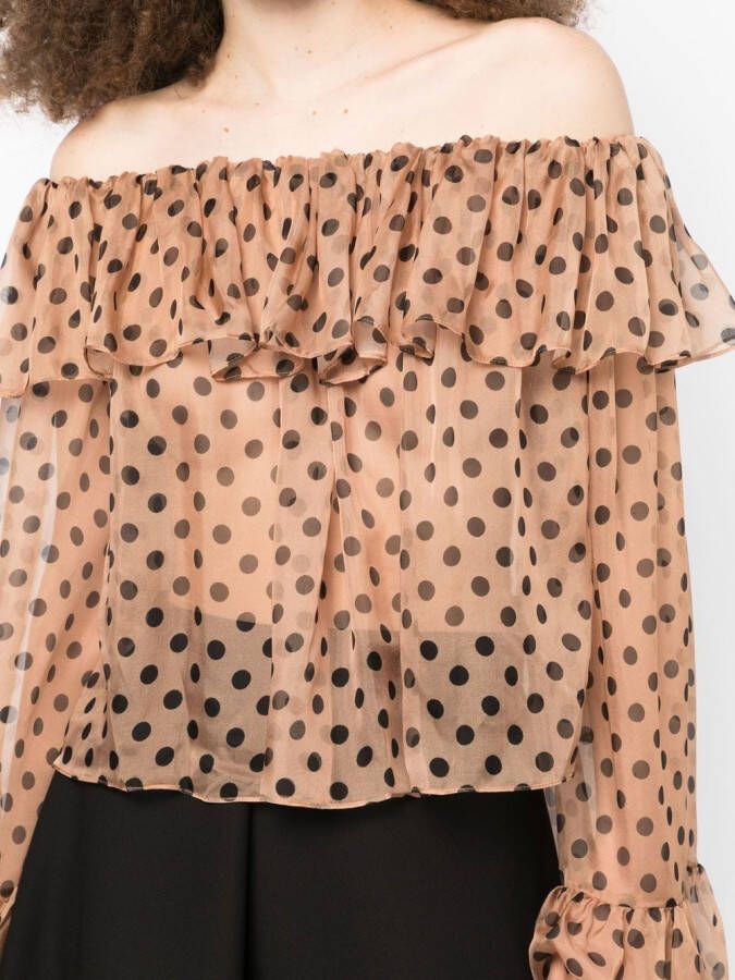 Caroline Constas Blouse met stippen Bruin