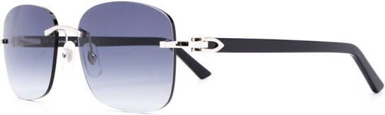 Cartier Eyewear C Décor zonnebril met rechthoekig montuur Blauw