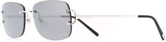 Cartier Eyewear C Décor zonnebril met rechthoekig montuur Zwart