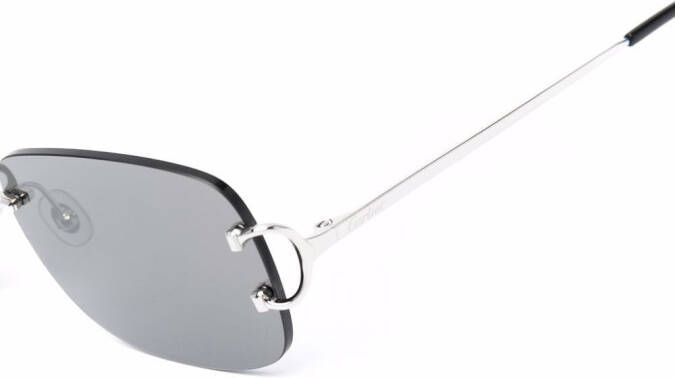 Cartier Eyewear C Décor zonnebril met rechthoekig montuur Zwart