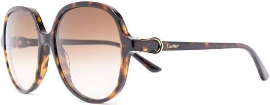 Cartier Eyewear CT0350S zonnebril met oversized montuur Bruin