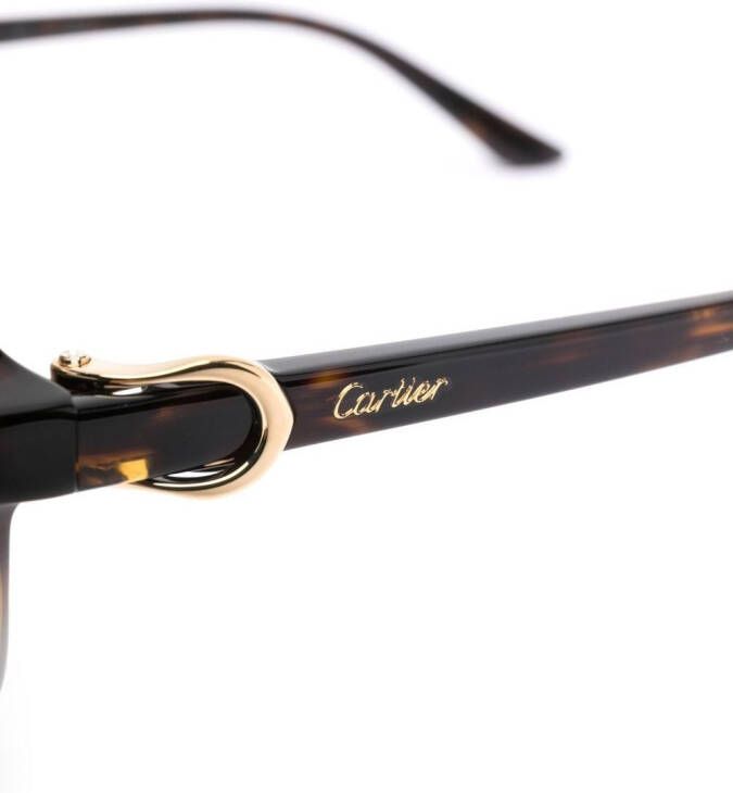 Cartier Eyewear CT0350S zonnebril met oversized montuur Bruin