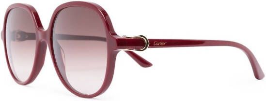 Cartier Eyewear CT0350S zonnebril met oversized montuur Rood