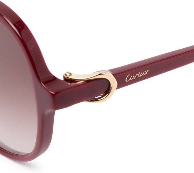 Cartier Eyewear CT0350S zonnebril met oversized montuur Rood