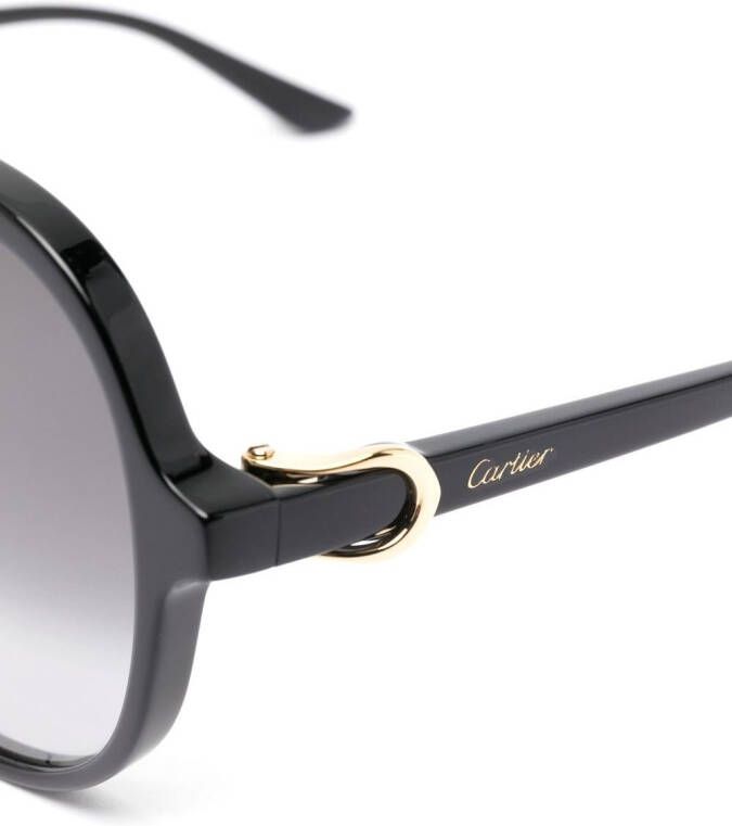 Cartier Eyewear CT0350S zonnebril met oversized montuur Zwart