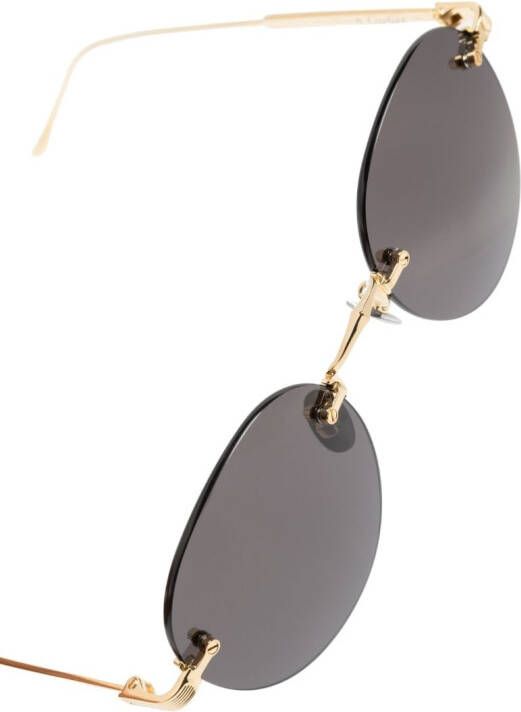 Cartier Eyewear Zonnebril met vierkant montuur Goud