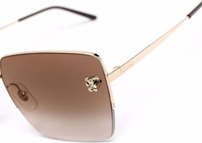 Cartier Eyewear Panthère zonnebril met vierkant montuur Goud