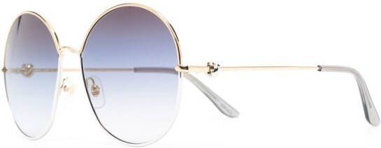 Cartier Eyewear Zonnebril met rond montuur Goud