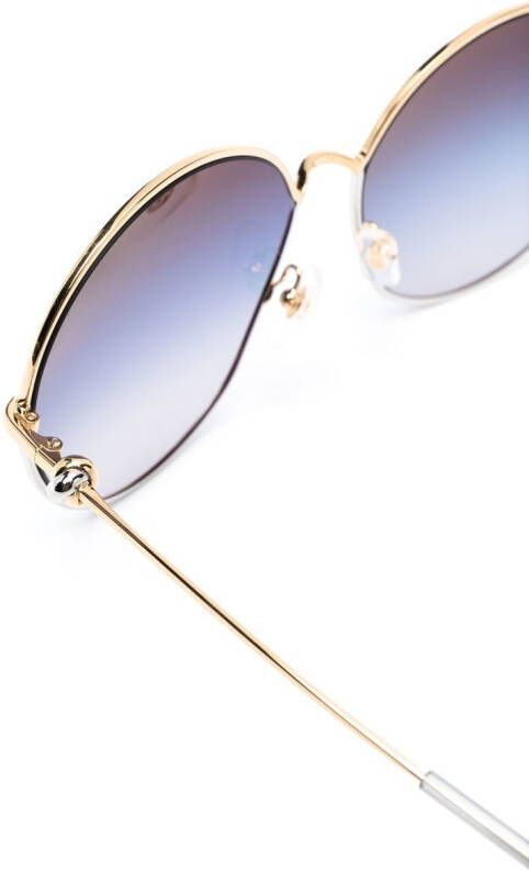 Cartier Eyewear Zonnebril met rond montuur Goud