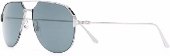 Cartier Eyewear Santos de Cartier zonnebril met piloten montuur Zilver